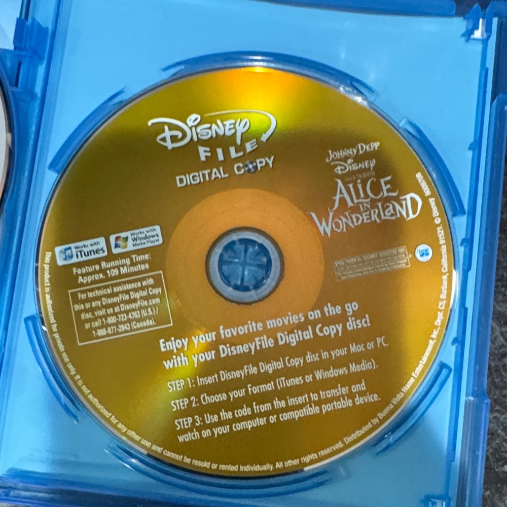 Disney Alice in Wonderland Blu-ray /DVD /Digital copy - Picture 4 of 8